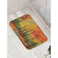 North Woods with Leaves Bath Mat