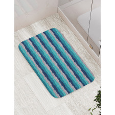 Ornamental Waves in Blue Tones Bath Mat