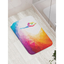 Polygonal Girl Motif Bath Mat