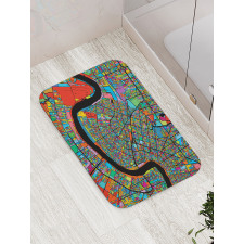 Colorful City Map Bath Mat