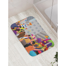 People in Festival Bath Mat