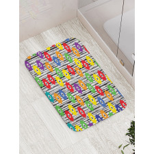 Repeating Vivid Petals Bath Mat