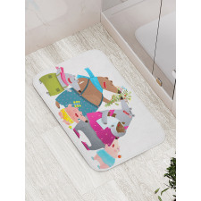 Family Theme Parenthood Bath Mat