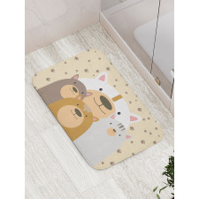 Cartoon Family Portrait Bath Mat