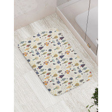 Woodland Trees Animals Bath Mat