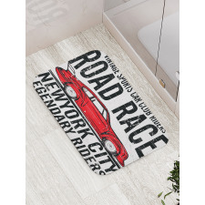 Vintage Sports Race Theme Bath Mat