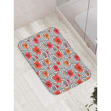 Watercolor Petals Spirals Bath Mat