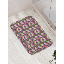 Vibrant Flower Leaves Bath Mat