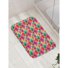 Watercolor Hibiscus Bath Mat