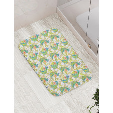 Boho Peacock Feathers Bath Mat