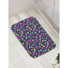 Colorful Summer Blossoms Bath Mat