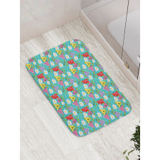 Blossoming Daisies Leaves Bath Mat