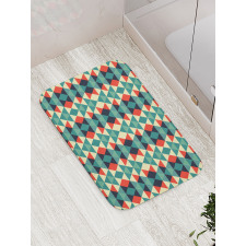 Colorful Grid Retro Style Bath Mat