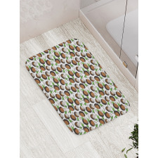 Coconuts Leaves Sketch Bath Mat