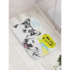 Best Friends Typography Bath Mat