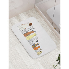 Dogs in a Row Looking Away Bath Mat