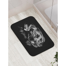 Sketch Art Retriever Puppy Bath Mat