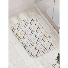 Foxes Pattern with Dots Bath Mat