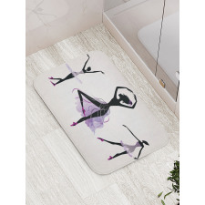 Ballerina Dancer Silhouettes Bath Mat