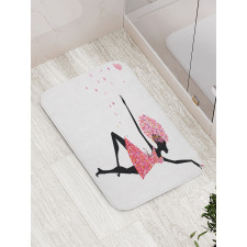 Floral Woman Dancing Bath Mat