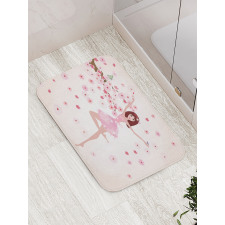 Ballerina Girl Sakura Tree Bath Mat