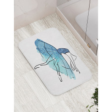 Watercolor Tutu Blue Tones Bath Mat