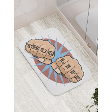 Punching Fists Comic Book Bath Mat