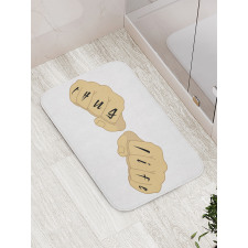 Male Fists with Tattoo Bath Mat