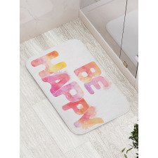 Watercolor Inscription Art Bath Mat