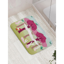 Forest with Pink Trees Bath Mat