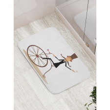 Gentleman Mustache Retro Bike Bath Mat