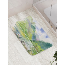 Summer River with Trees Bath Mat