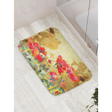 Poppy Blossoms Countryside Bath Mat