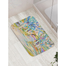 Leafless Trees Pastel Tone Bath Mat