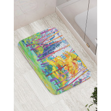 Spring Forest Painting Bath Mat