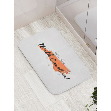 Welcome Sign USA Map Bath Mat