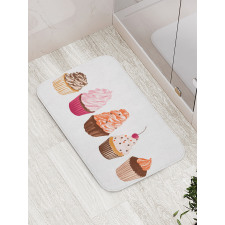 Cakes with Frosting Topping Bath Mat