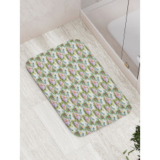 Aquarelle Art Swirly Leaves Bath Mat