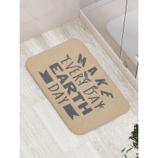 Typographic Words Earth Day Bath Mat