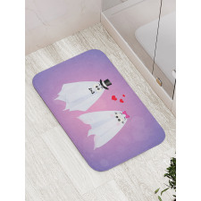 Funny Bride and Groom Couple Bath Mat