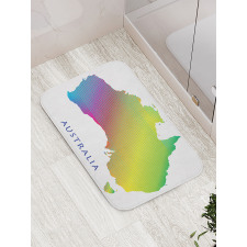 Rainbow Stripe Map Bath Mat