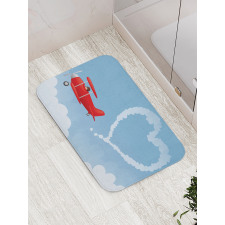 Heart Shape with Plain Trail Bath Mat