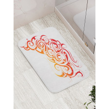 Orange Tones Abstract Curls Bath Mat