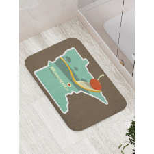 Minneapolis Doodle Map Bath Mat