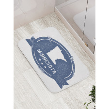 Round Grange Frame Map Bath Mat