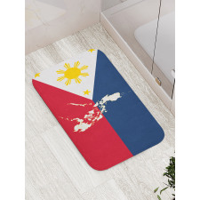 Map and Flag of Country Bath Mat