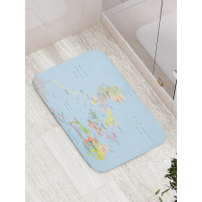 Map Cities with Seas Bath Mat