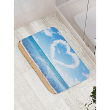 Clouds Heart Shape Bath Mat