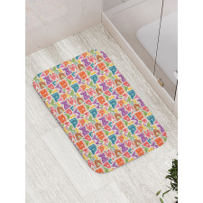 Capital Letters Doodles Bath Mat