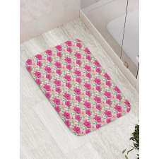 Pastel Hibiscus Petals Bath Mat